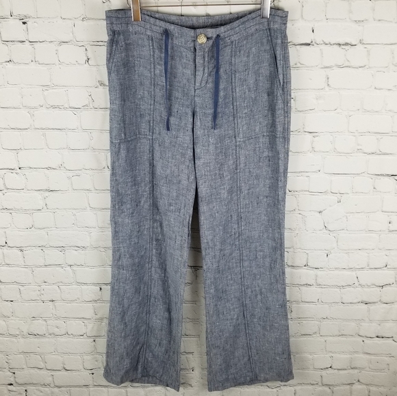 LORD & TAYLOR | 100% linen zip & drawstring pants - Picture 4 of 6